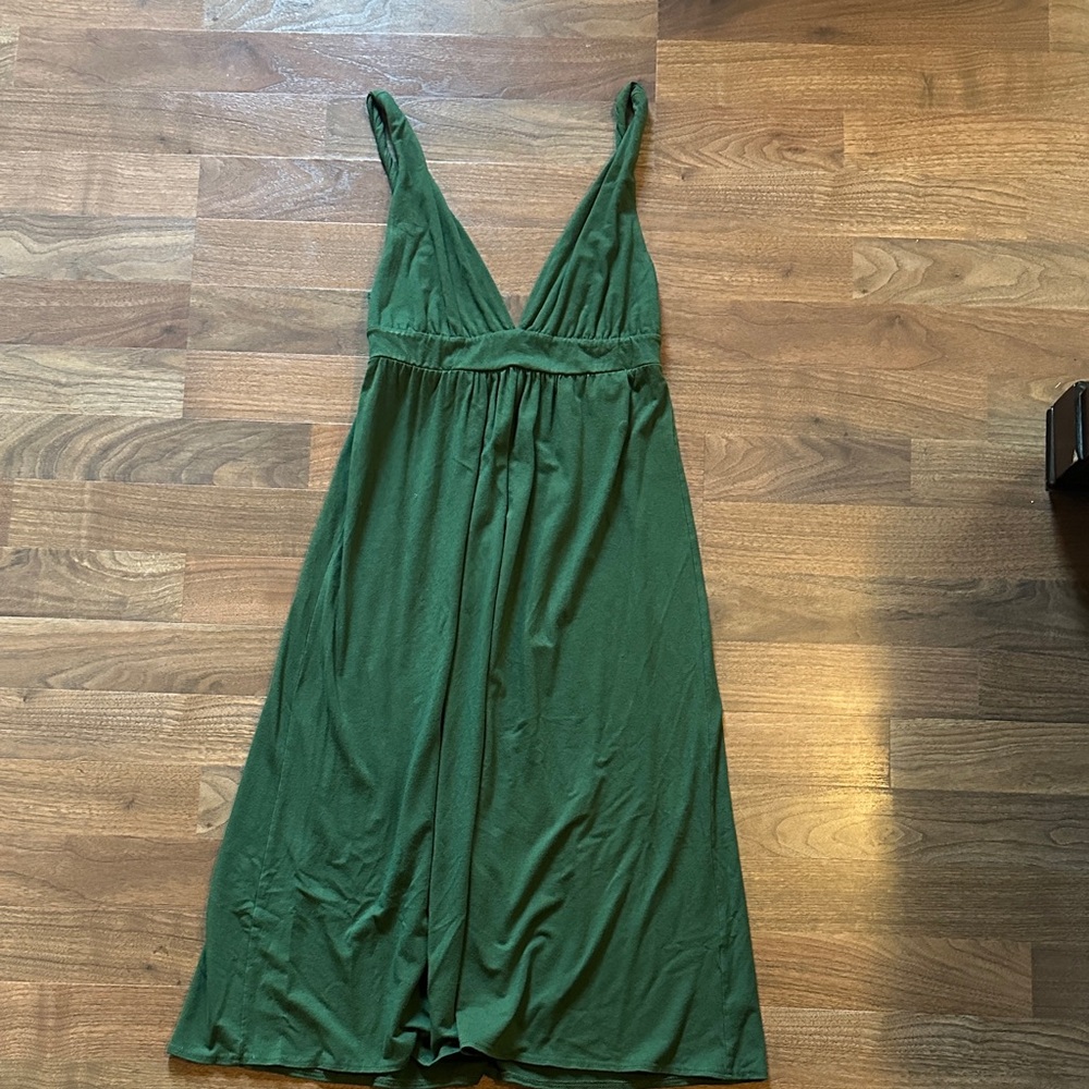 J. Crew Elegant Green Backless Dress